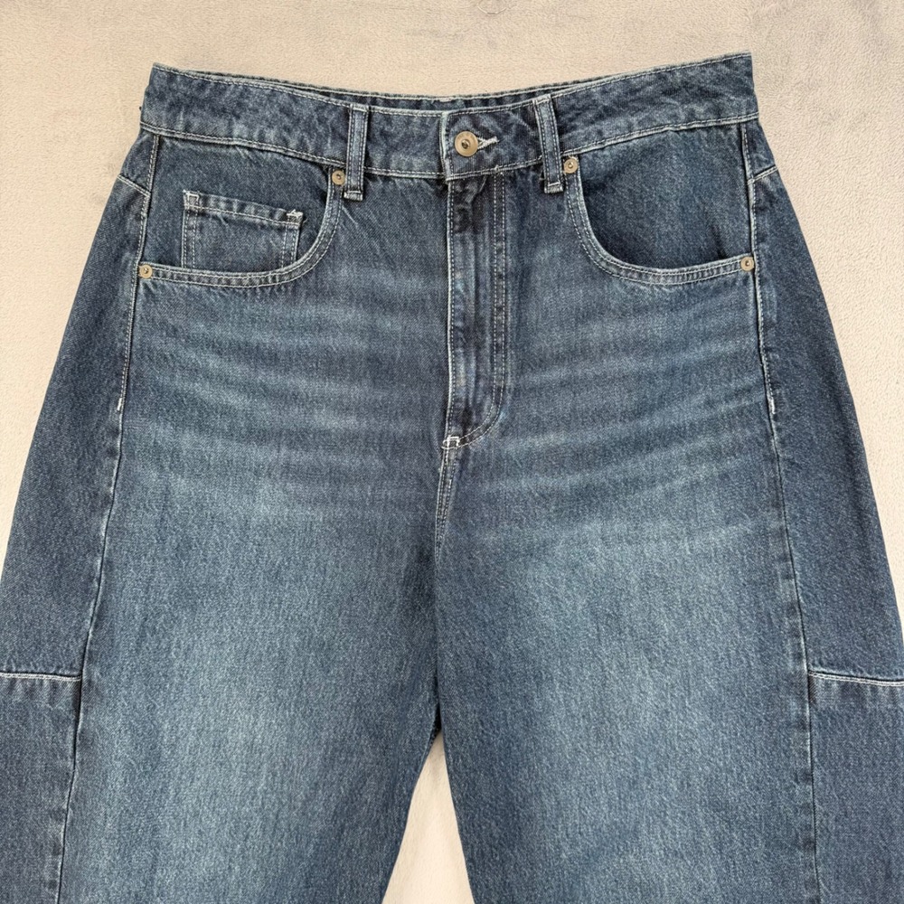 Rag & Bone Pants Jeans Womens 30 Chase High-Rise Barrel Grafton Blue Cropped Leg - Picture 8 of 16